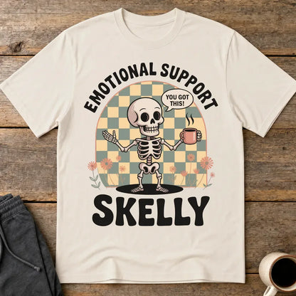 Emotional Support Skelly T-Shirt - Ice Grey