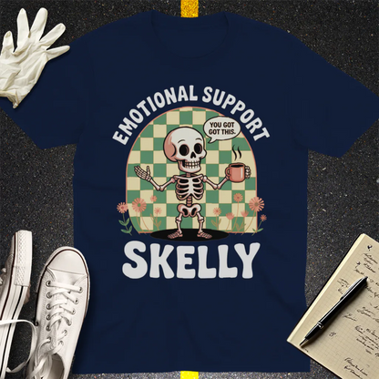 Emotional Support Skelly T-Shirt - Navy