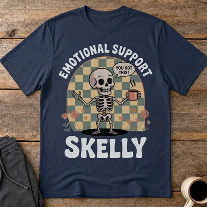Emotional Support Skelly T-Shirt - Navy
