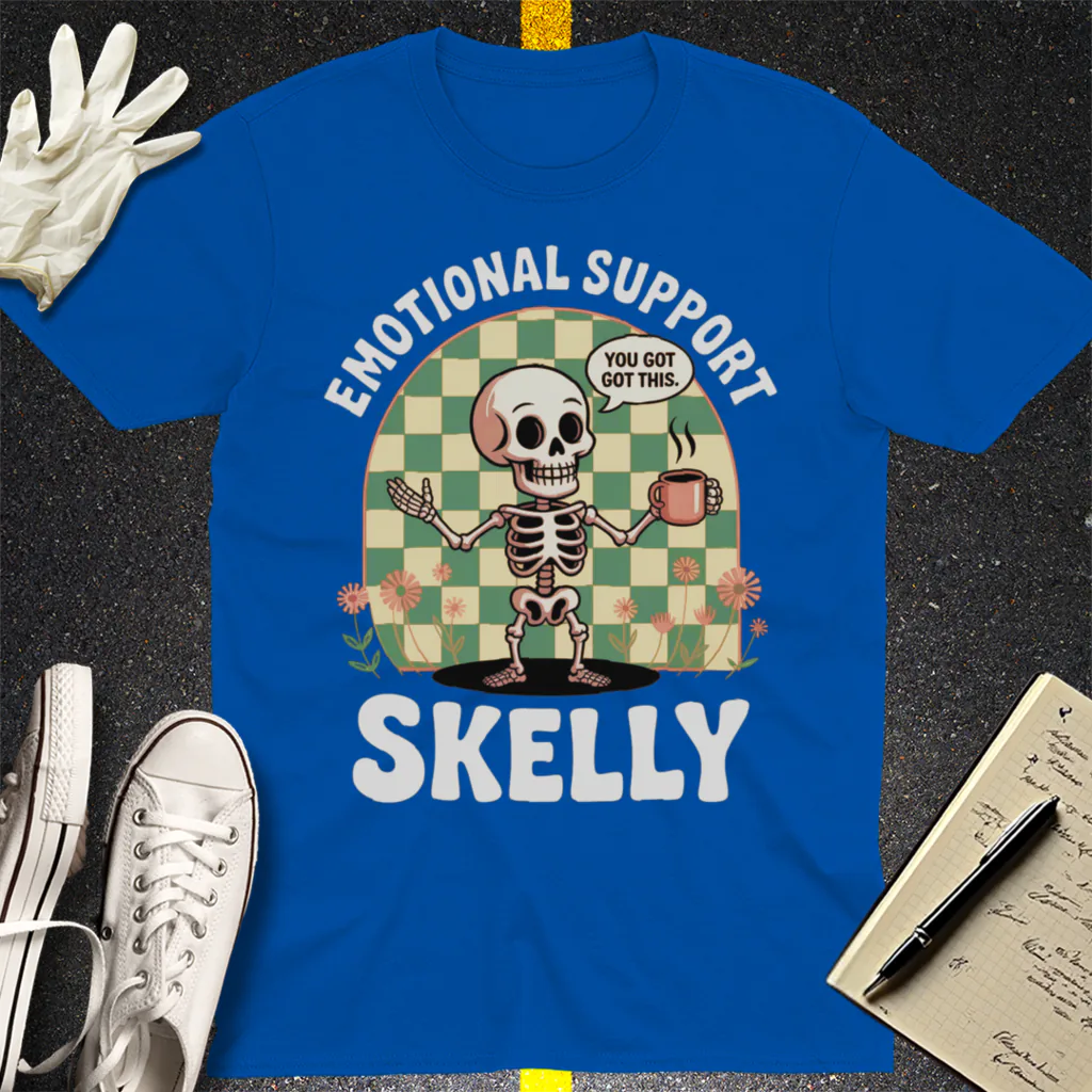 Emotional Support Skelly T-Shirt - Royal