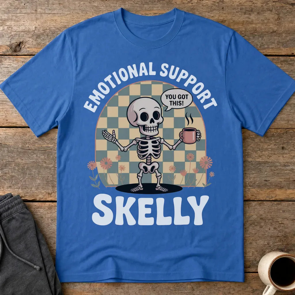 Emotional Support Skelly T-Shirt - Royal