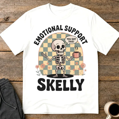Emotional Support Skelly T-Shirt - White