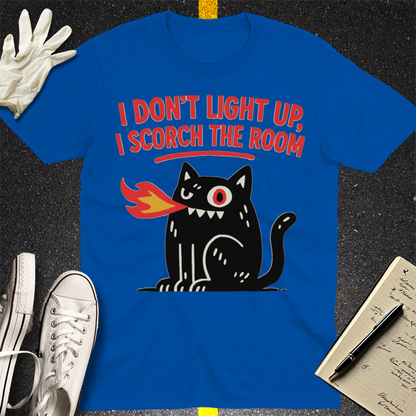Scorch the Room Cat T-Shirt - Royal