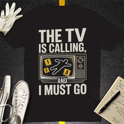 The TV Is Calling T-Shirt - Black