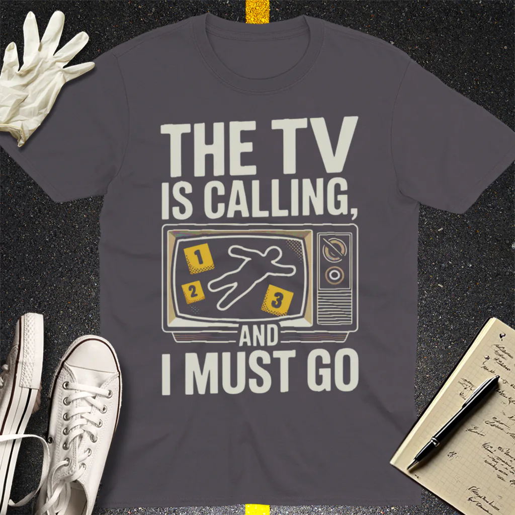 The TV Is Calling T-Shirt - Charcoal