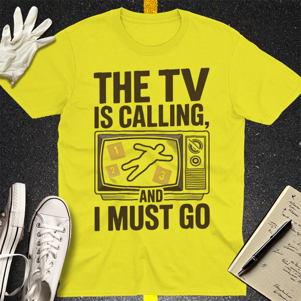 The TV Is Calling T-Shirt - Cornsilk