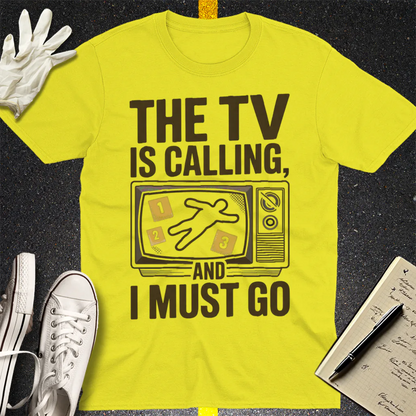 The TV Is Calling T-Shirt - Cornsilk