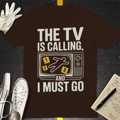 The TV Is Calling T-Shirt - Dark Chocolate