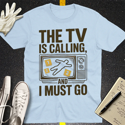 The TV Is Calling T-Shirt - Light Blue