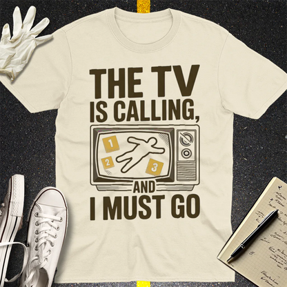 The TV Is Calling T-Shirt - Natural