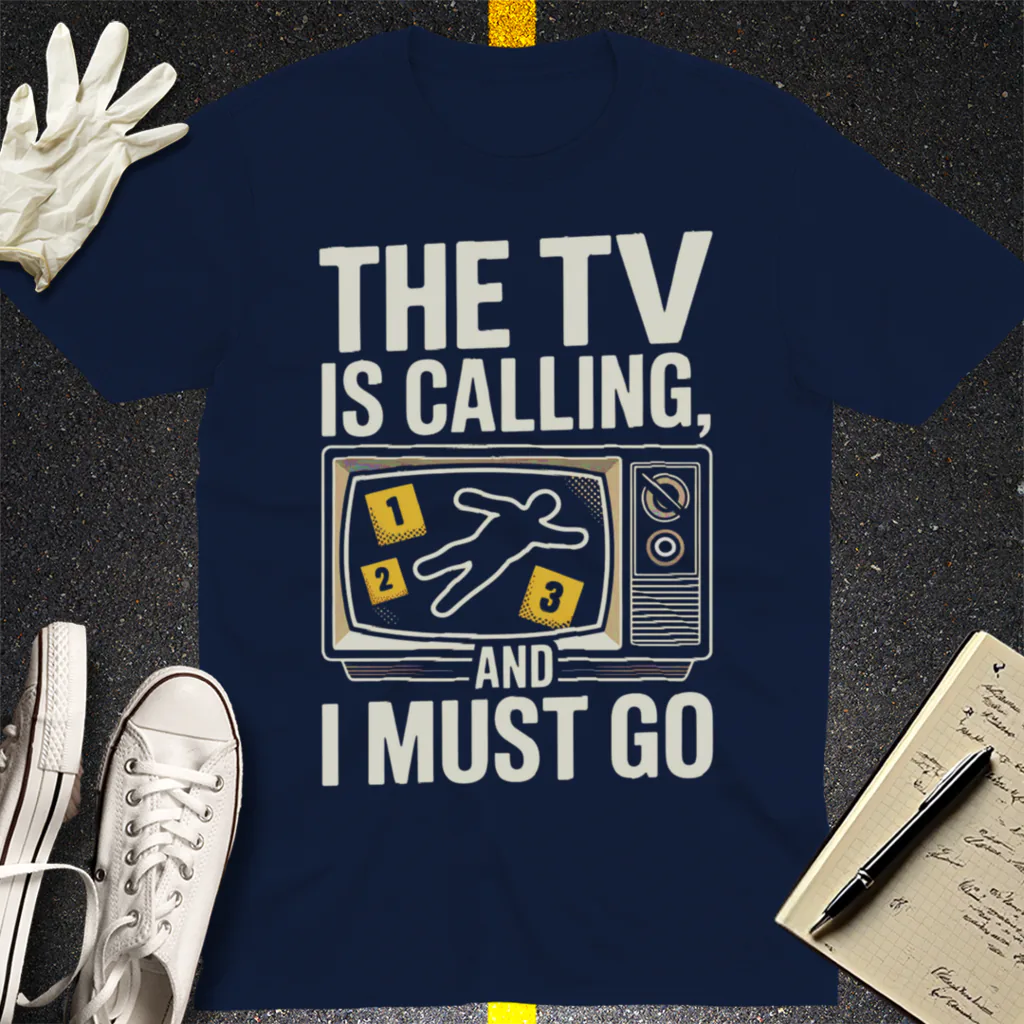 The TV Is Calling T-Shirt - Navy