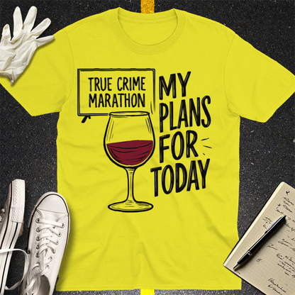 True Crime & Wine Plans T-Shirt - Cornsilk