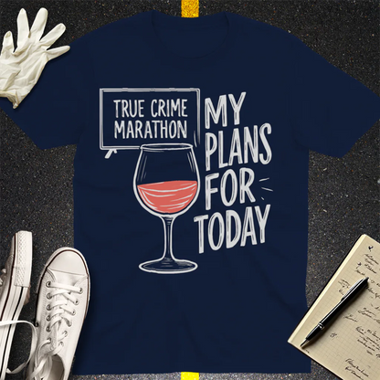 True Crime & Wine Plans T-Shirt - Navy