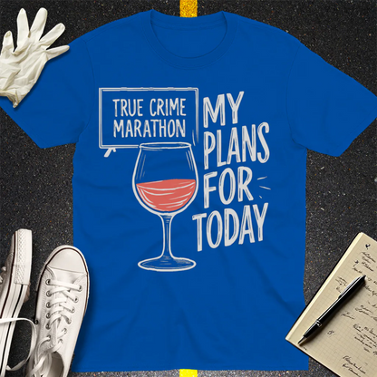 True Crime & Wine Plans T-Shirt - Royal
