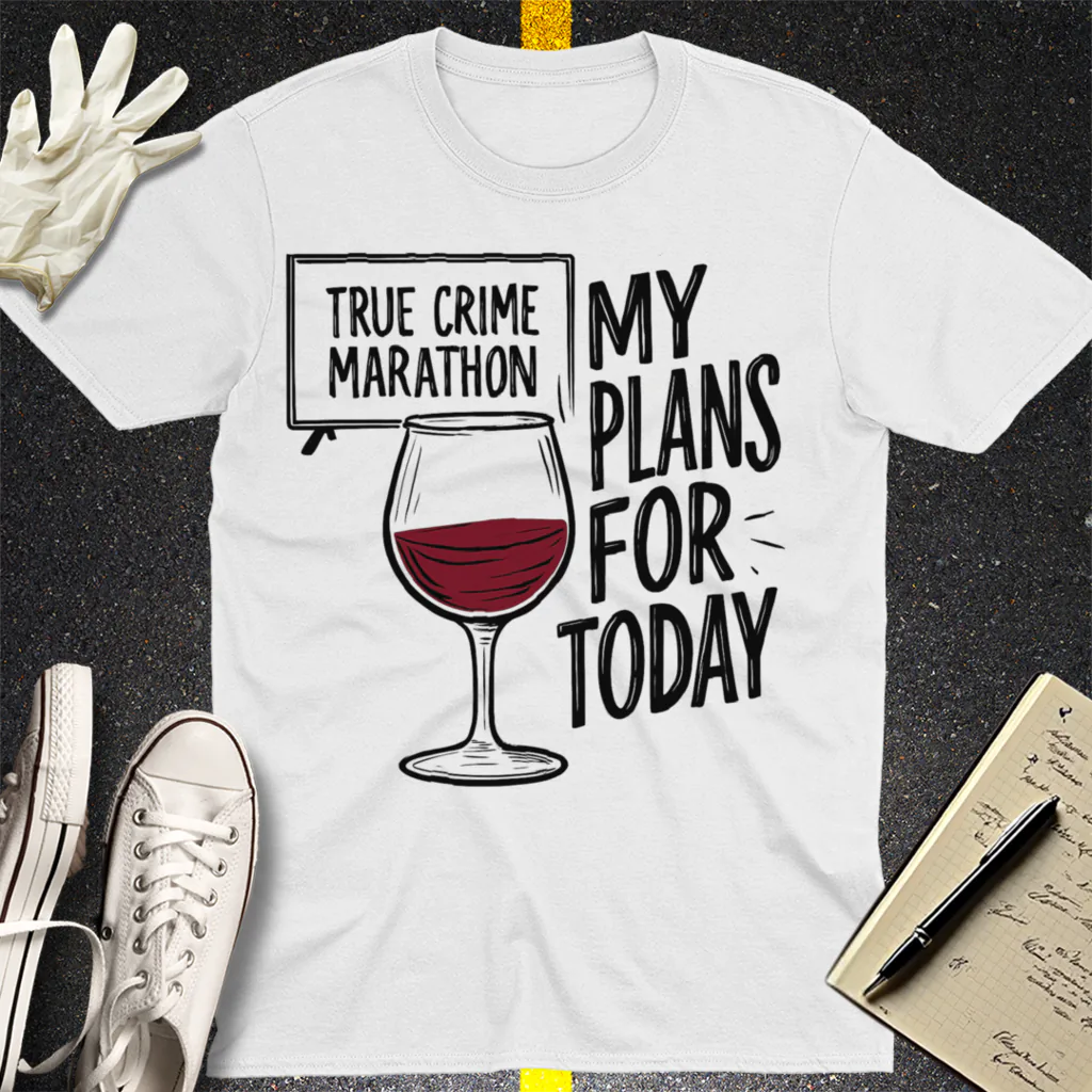 True Crime & Wine Plans T-Shirt - White