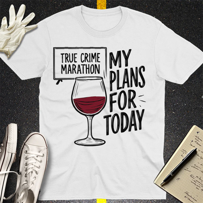 True Crime & Wine Plans T-Shirt - White
