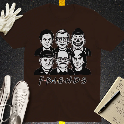 True Crime Friends T-Shirt - Dark Chocolate