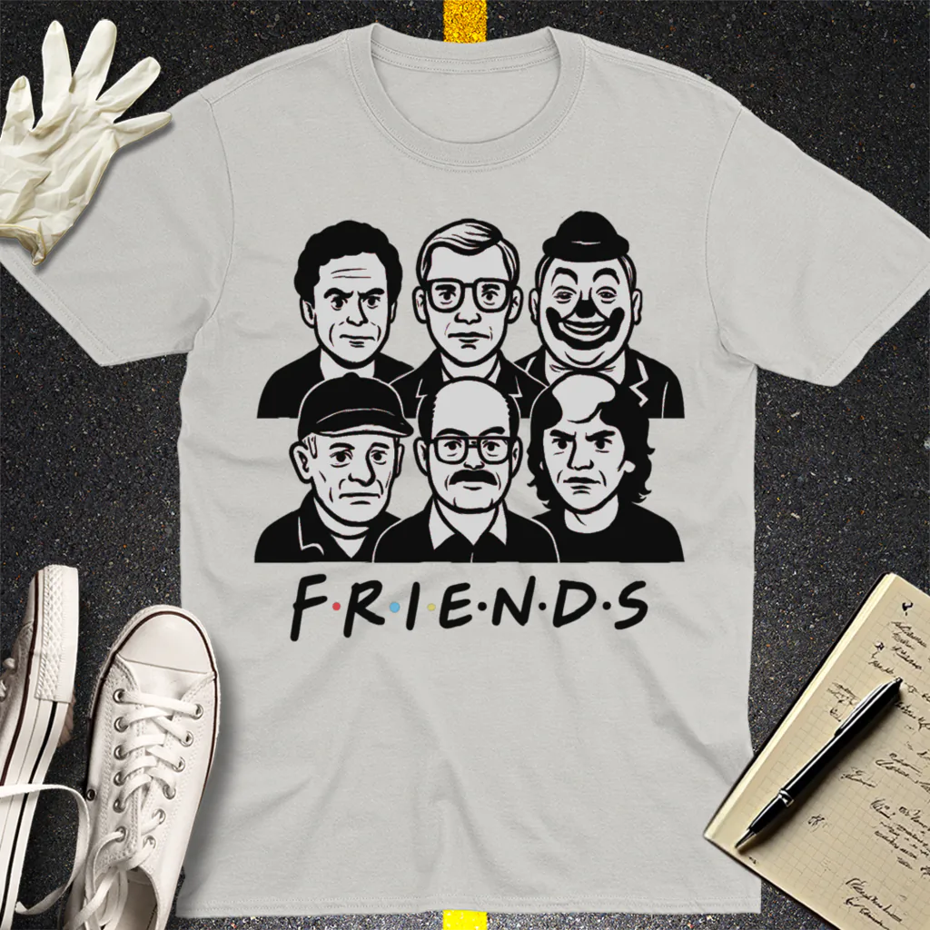 True Crime Friends T-Shirt - Ice Grey