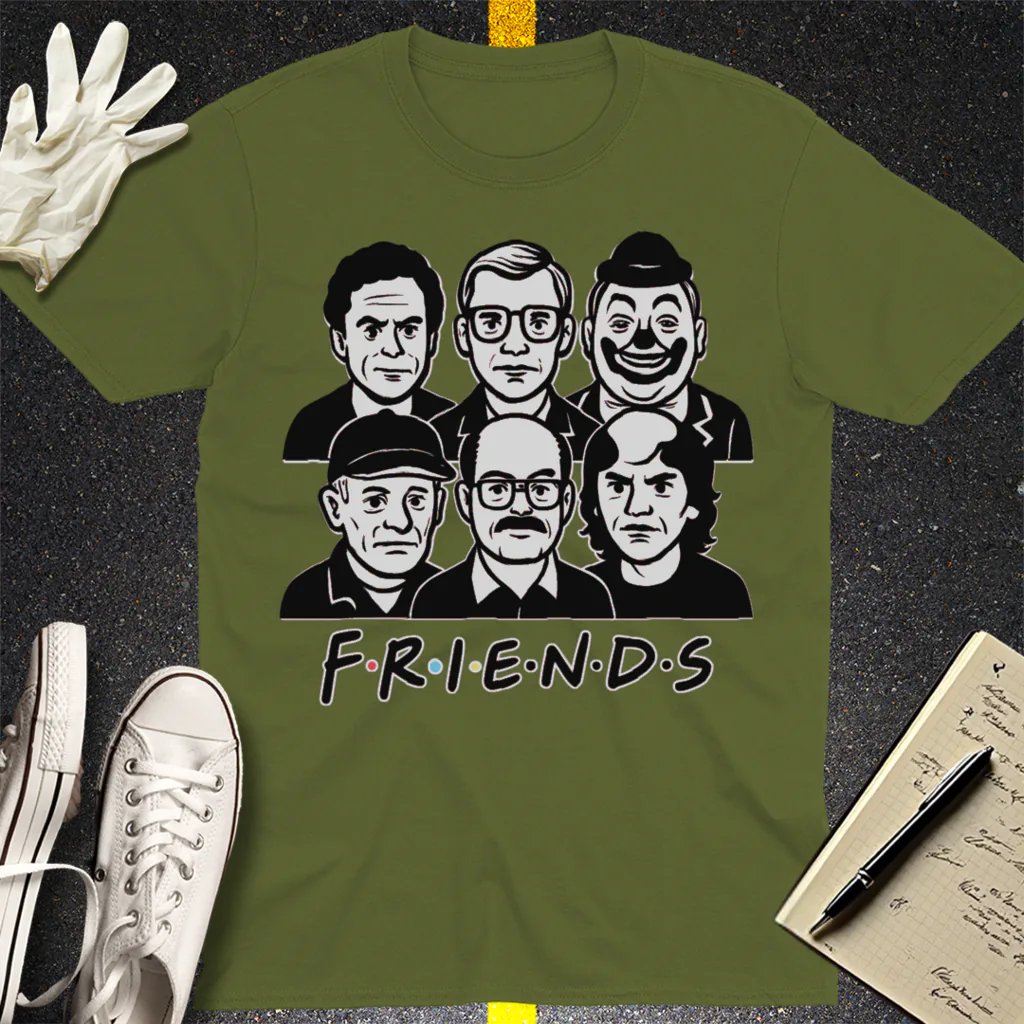 True Crime Friends T-Shirt - Military Green