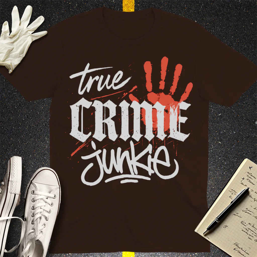 True Crime Junkie T-Shirt - Dark Chocolate