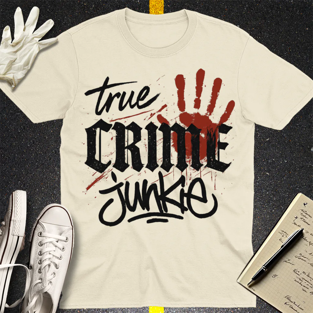 True Crime Junkie T-Shirt - Natural