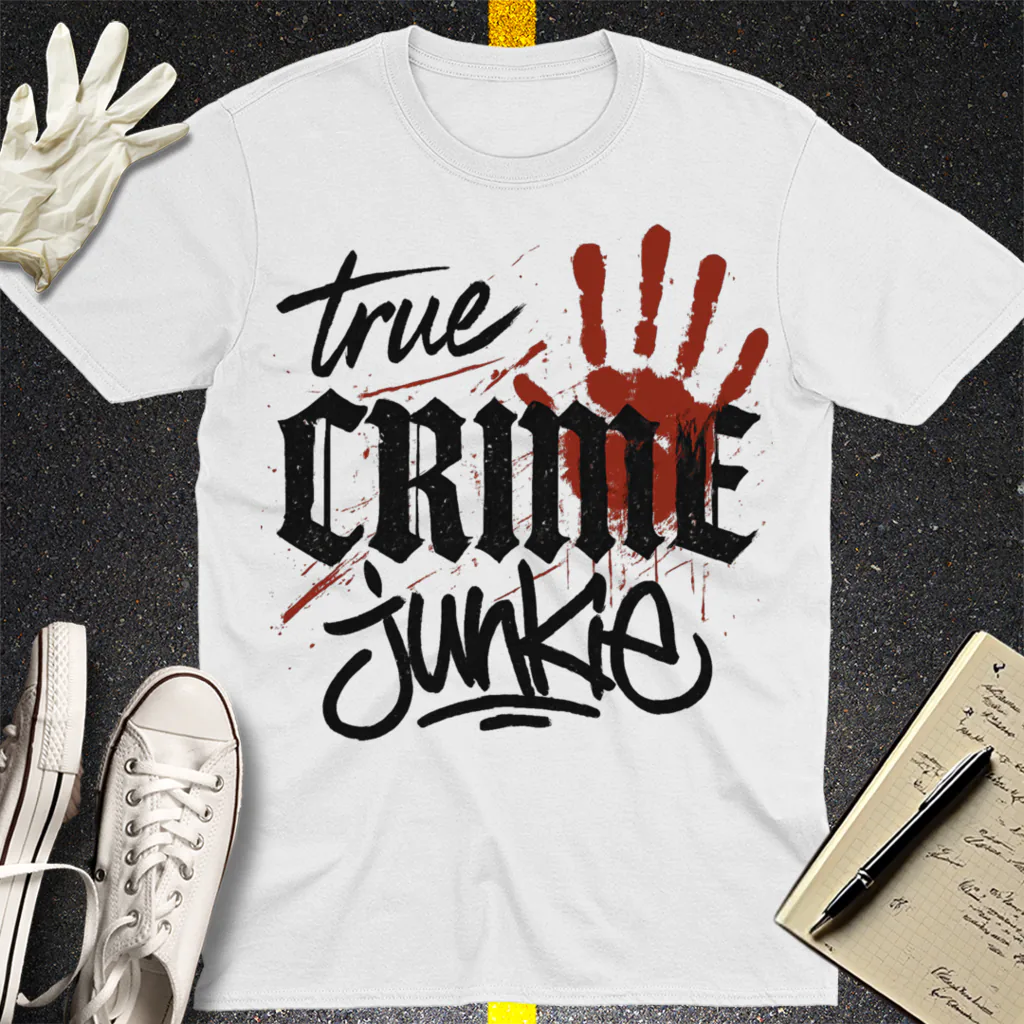 True Crime Junkie T-Shirt - White