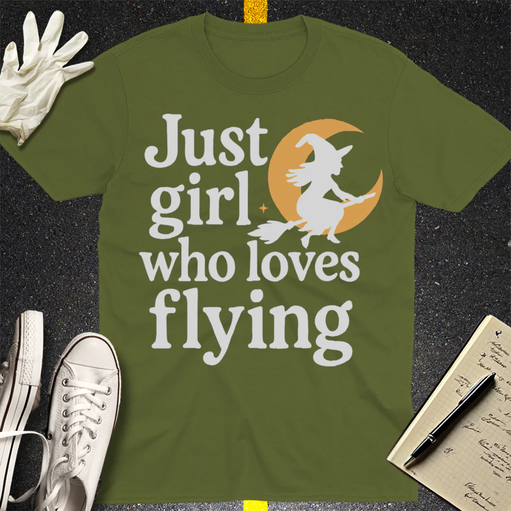 Resting Witch Face T-Shirt - Military Green
