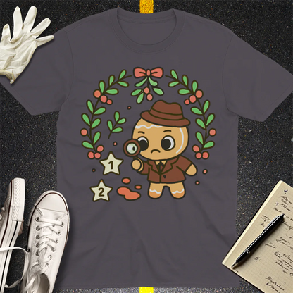 Gingerbread Detective T-Shirt - Charcoal