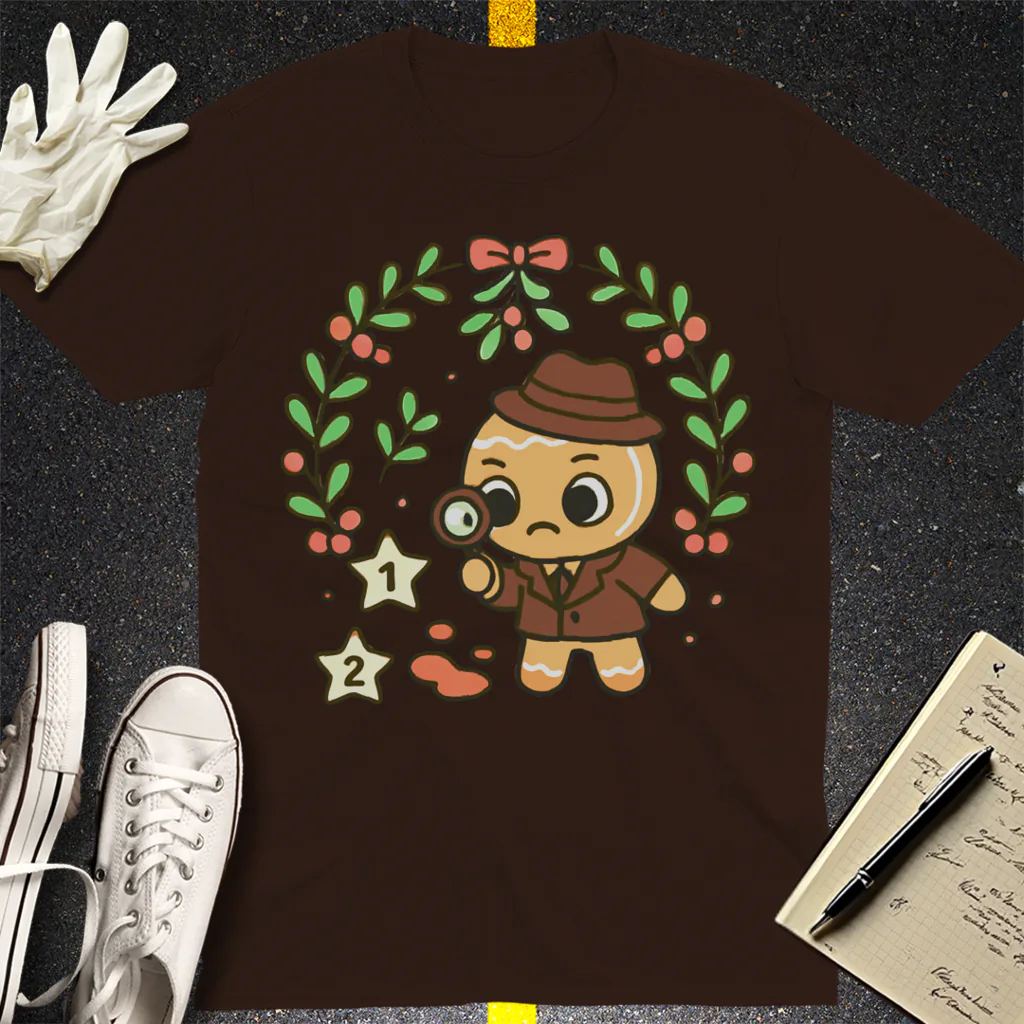 Gingerbread Detective T-Shirt - Dark Chocolate