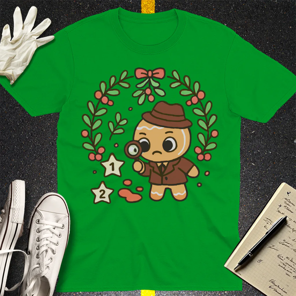 Gingerbread Detective T-Shirt - Irish Green