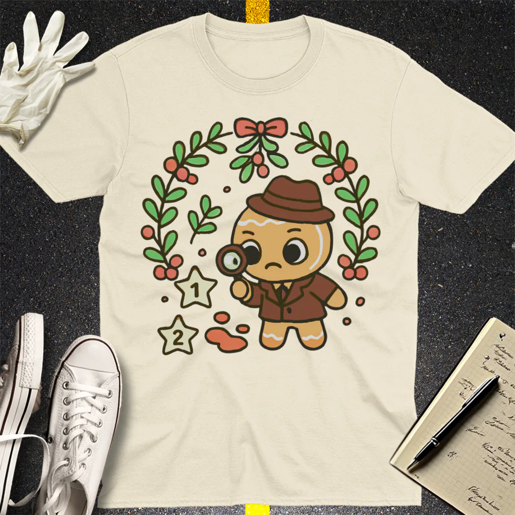 Gingerbread Detective T-Shirt - Natural