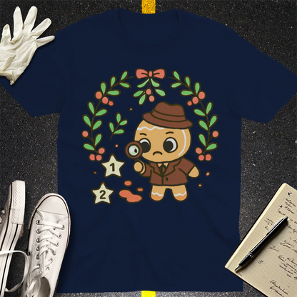 Gingerbread Detective T-Shirt - Navy