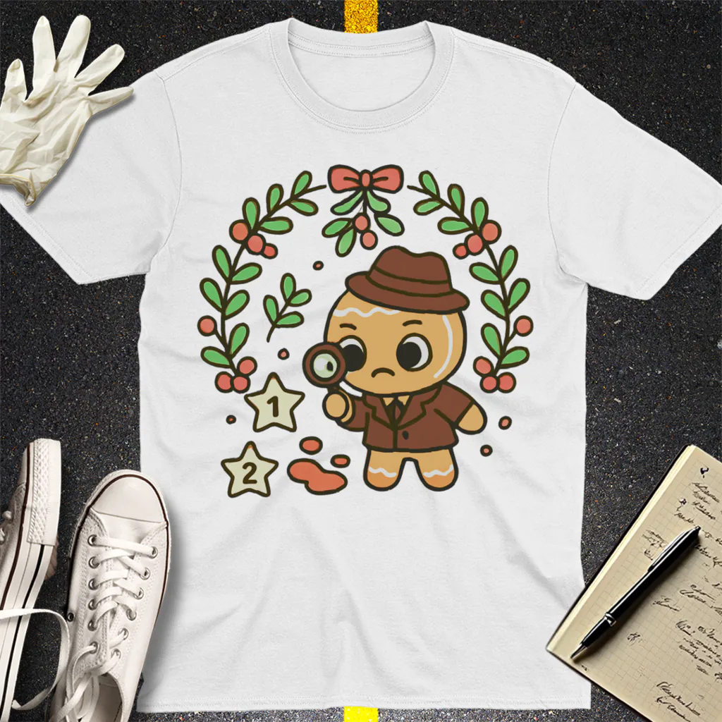Gingerbread Detective T-Shirt - White