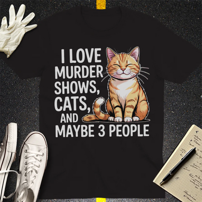 Murder Shows & Cats T-Shirt - Black