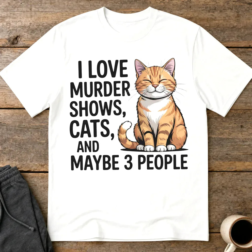 Murder Shows & Cats T-Shirt - White