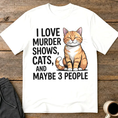 Murder Shows & Cats T-Shirt - White