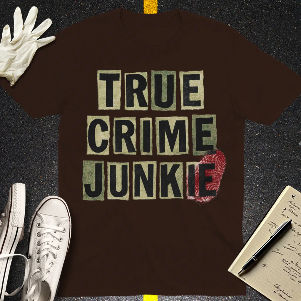 True Crime Junkie T-Shirt - Dark Chocolate