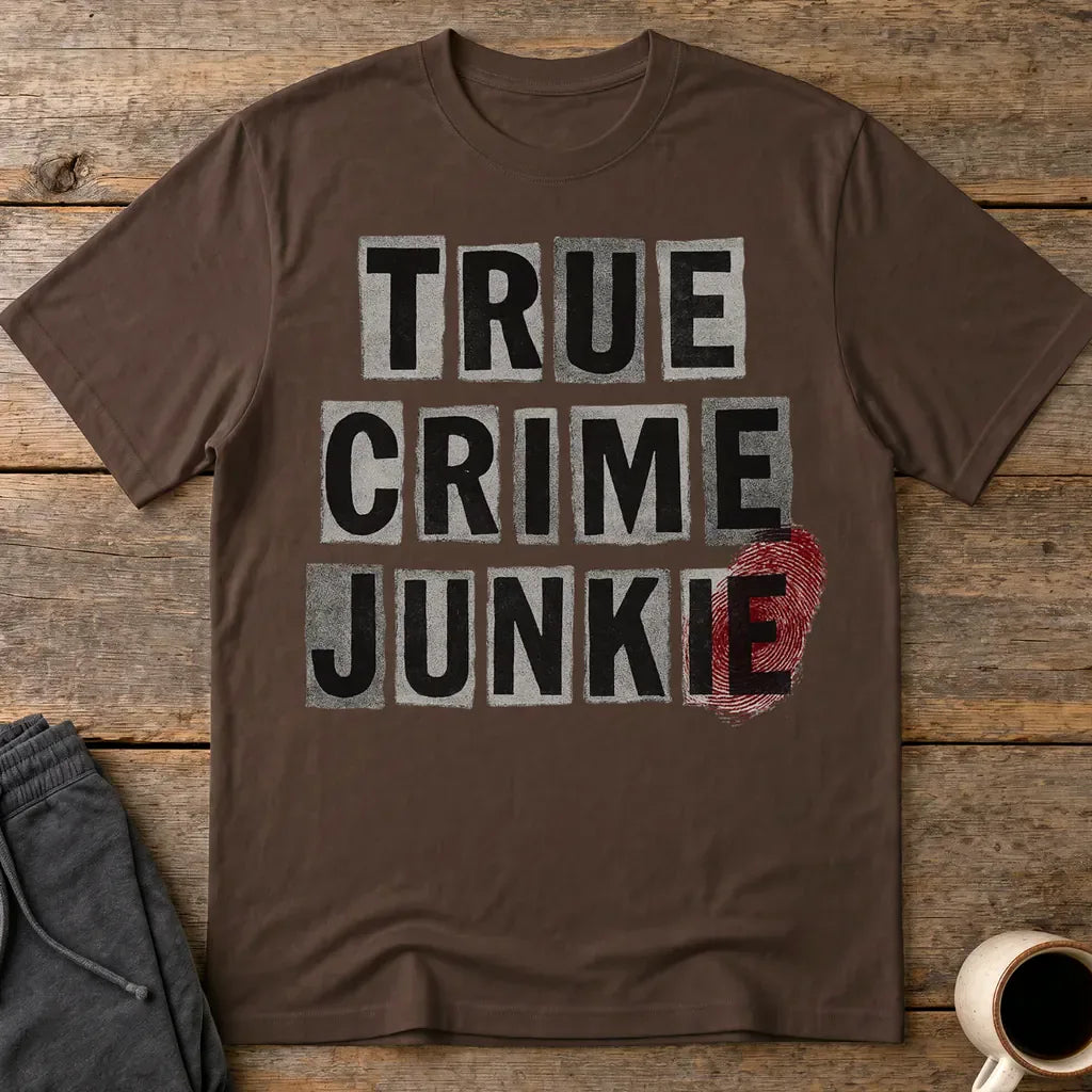 True Crime Junkie T-Shirt - Dark Chocolate