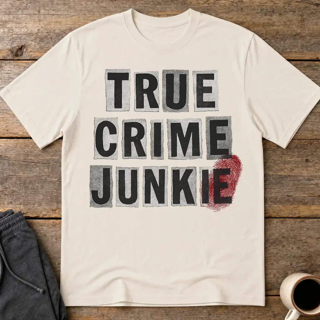 True Crime Junkie T-Shirt - Ice Grey