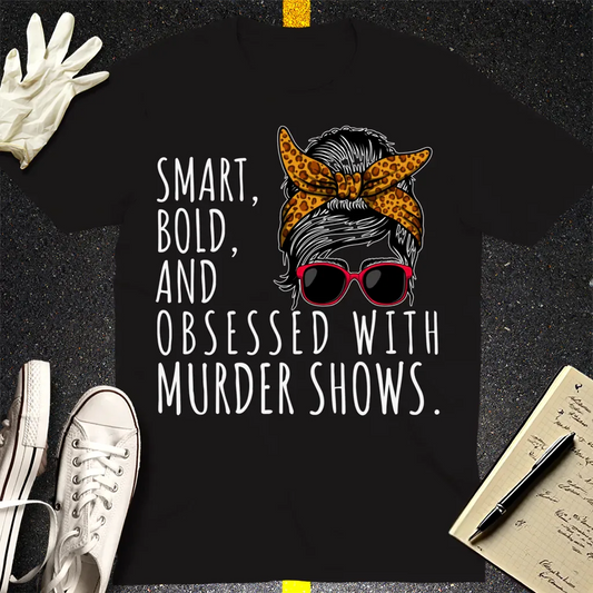 Messy Bun True Crime Fan T-Shirt - Black