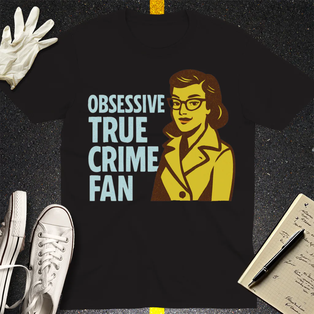 Obsessive True Crime Fan T-Shirt - Black