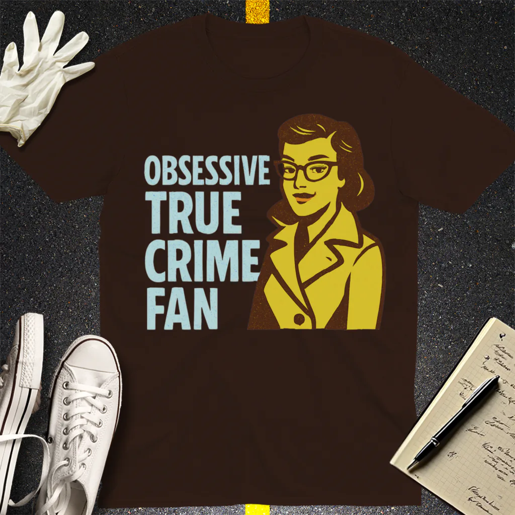 Obsessive True Crime Fan T-Shirt - Dark Chocolate