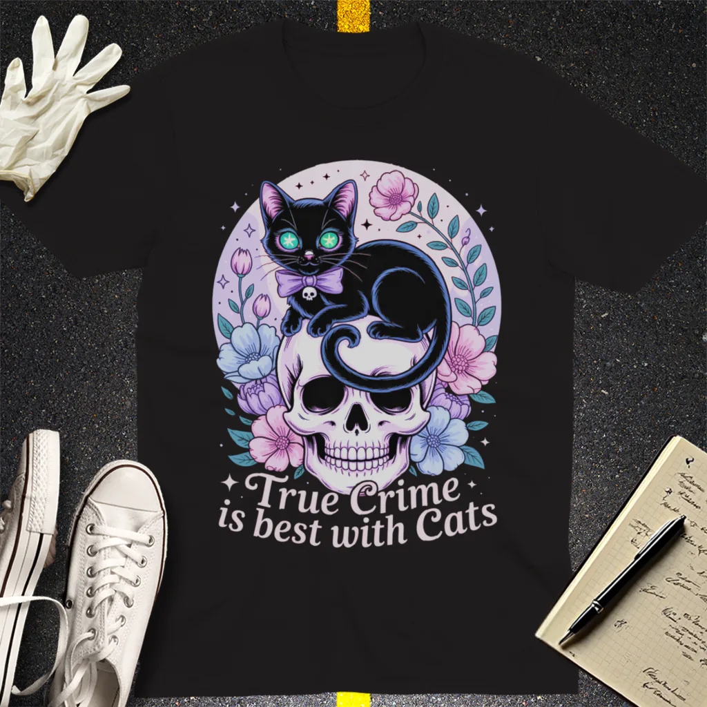 True Crime & Cats T-Shirt - Black