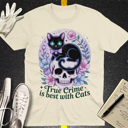 True Crime & Cats T-Shirt - Natural