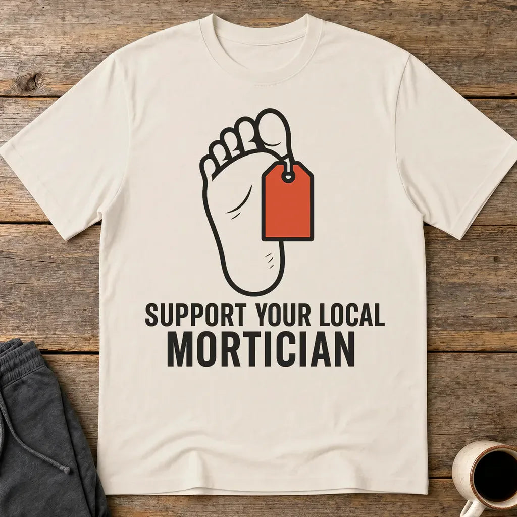 Support Your Local Mortician T-Shirt - Ice Grey