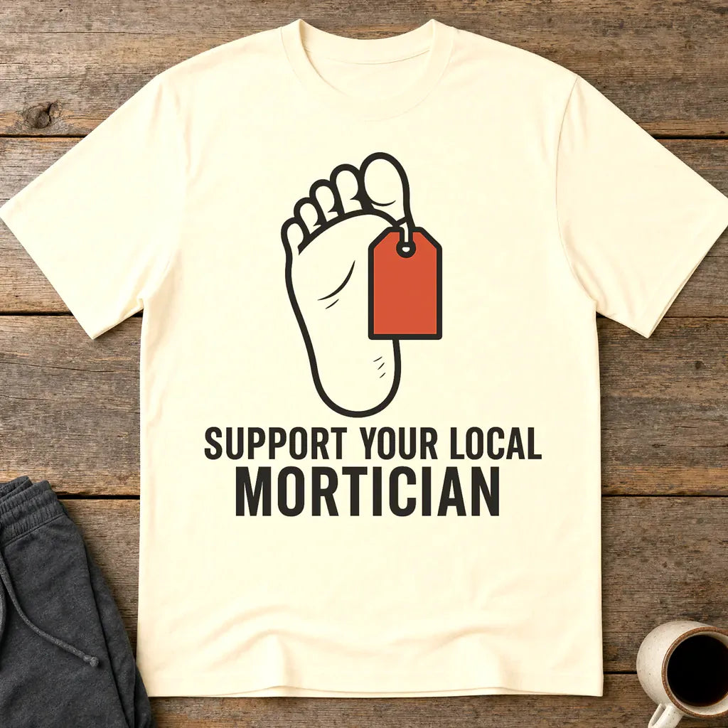 Support Your Local Mortician T-Shirt - Natural