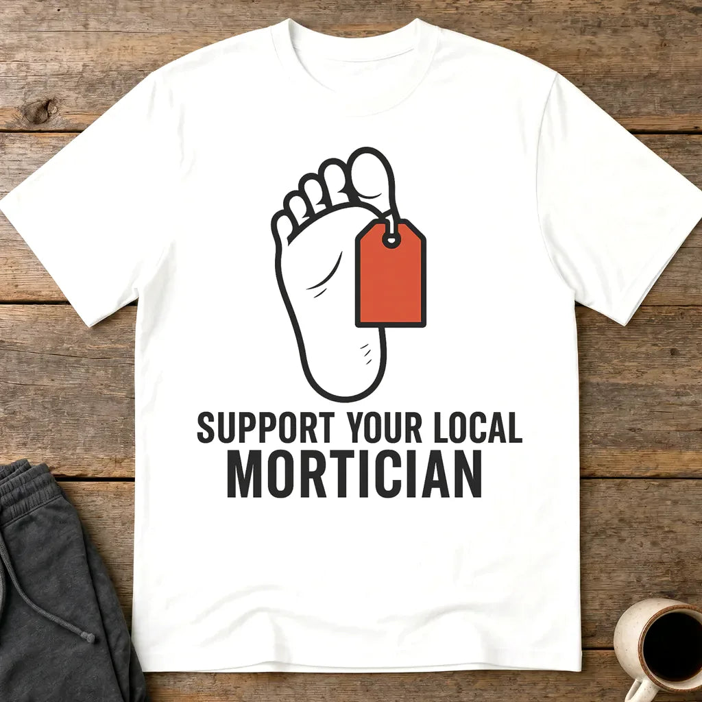 Support Your Local Mortician T-Shirt - White