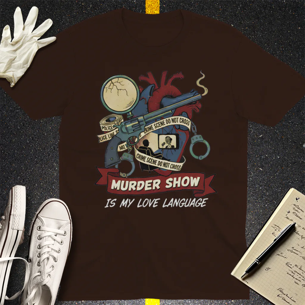 Murder Show Love Language T-Shirt - Dark Chocolate