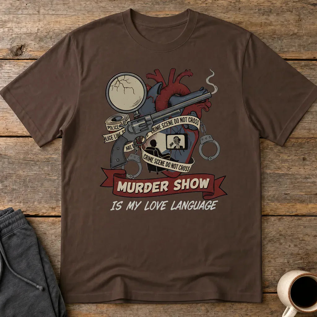 Murder Show Love Language T-Shirt - Dark Chocolate