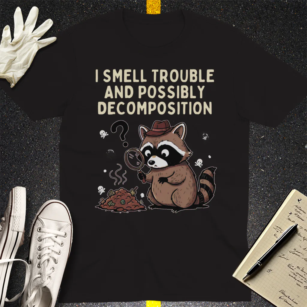 Detective Raccoon T-Shirt - Black